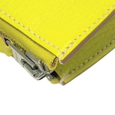 HERMES エルメス ピッコロ ペンケース シェーブル ライム シルバー □O