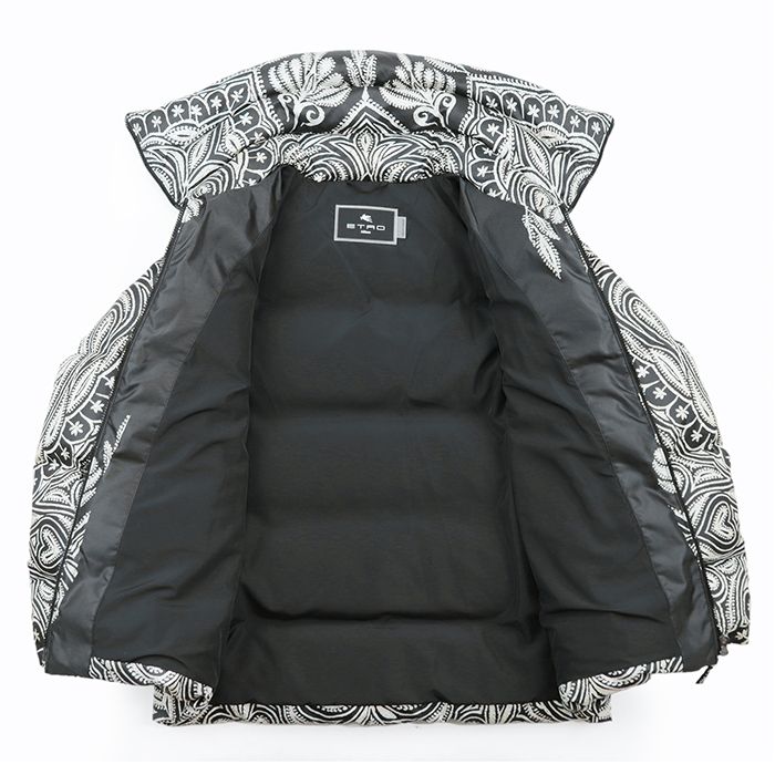 新品同様】エトロ ペイズリー プリント ボリュームカラー ダウン  