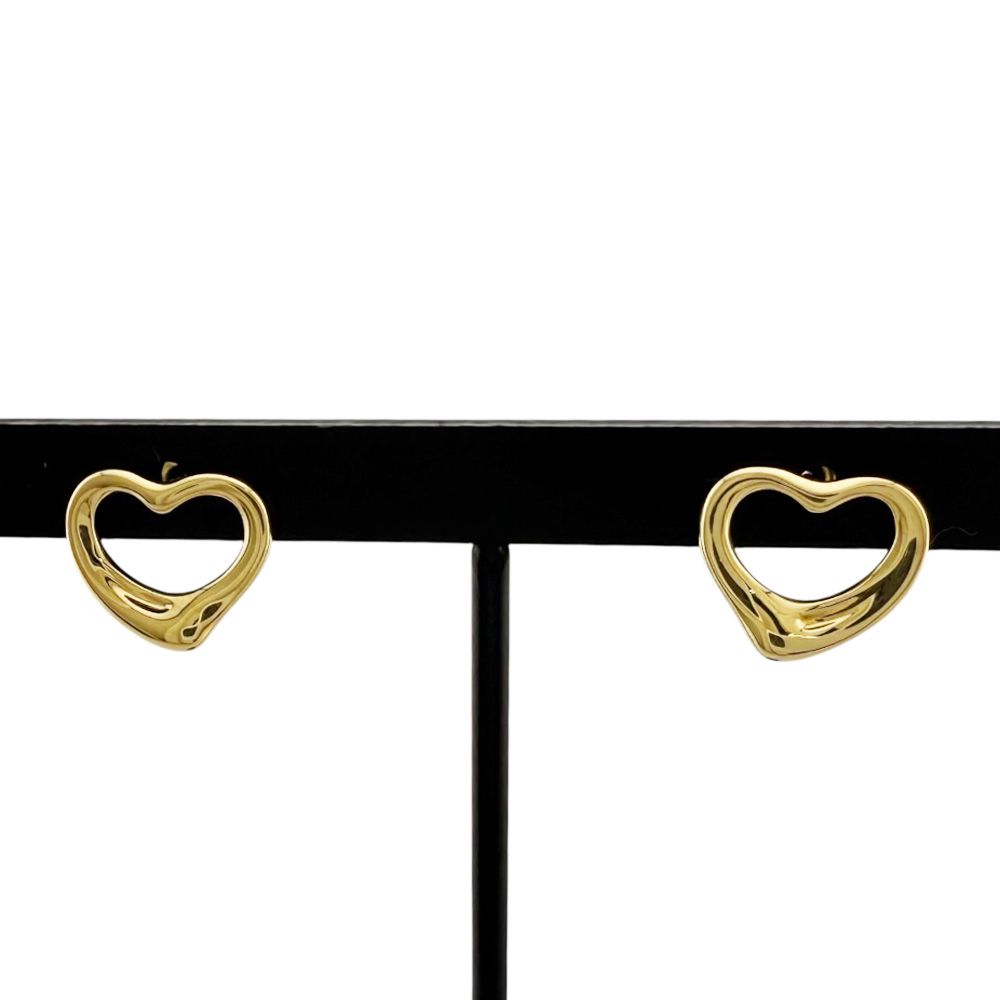 ティファニー オープンハート ピアス 18金 K18イエローゴールド