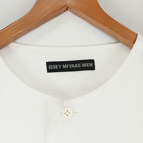 イッセイミヤケメン ISSEY MIYAKE MEN ノーカラー リネン シャツ