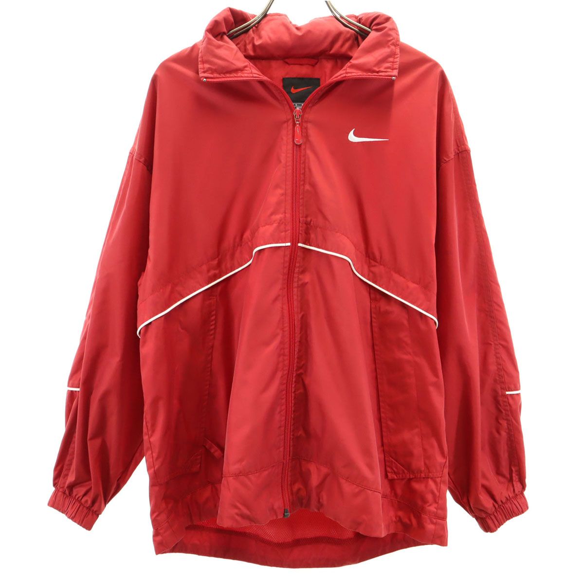 NIKE ナイキ 90s 00s オールド ナイロンジャケット S レッド系 裏