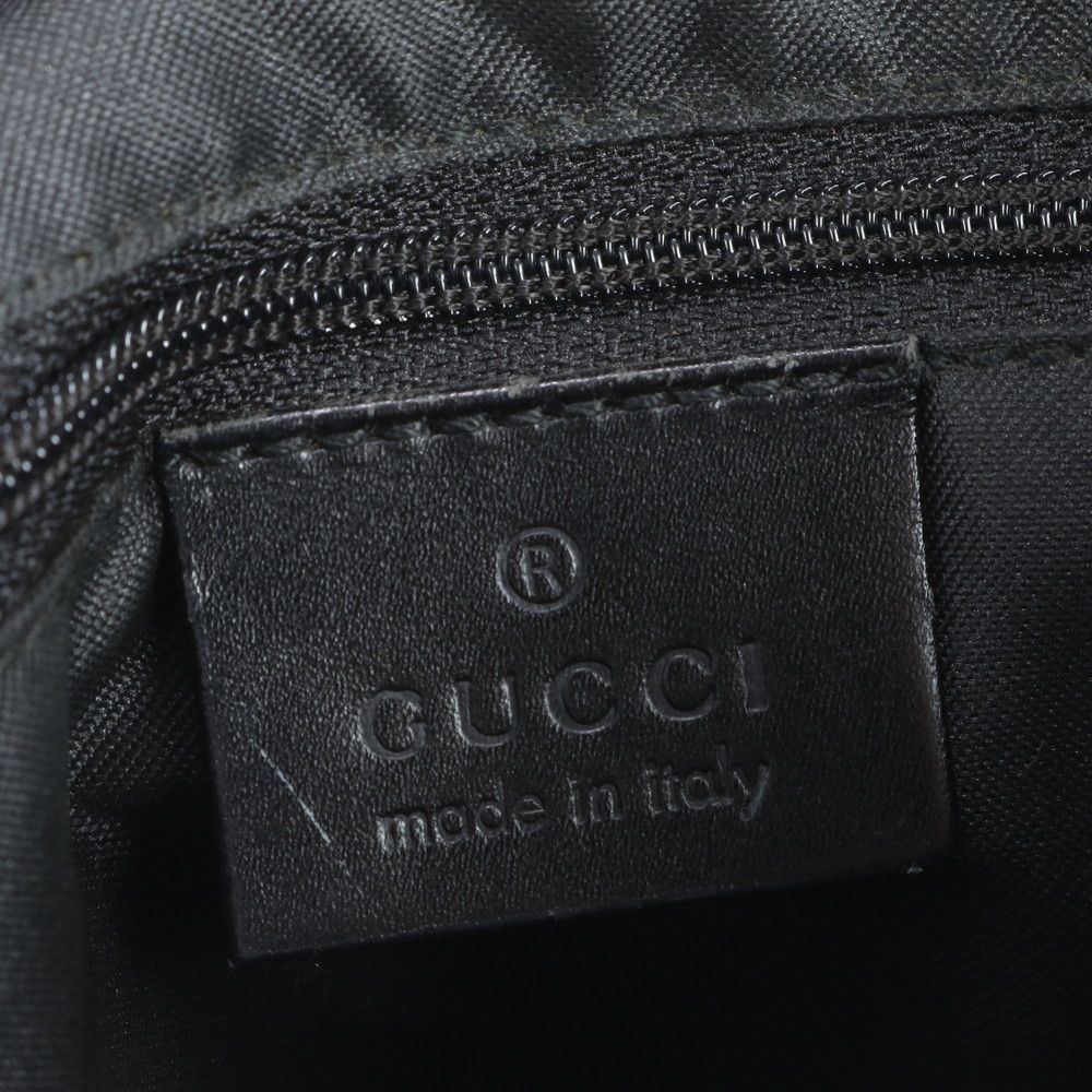 極美品 グッチ GG ナイロン レザー ショルダーバッグ 斜め掛け