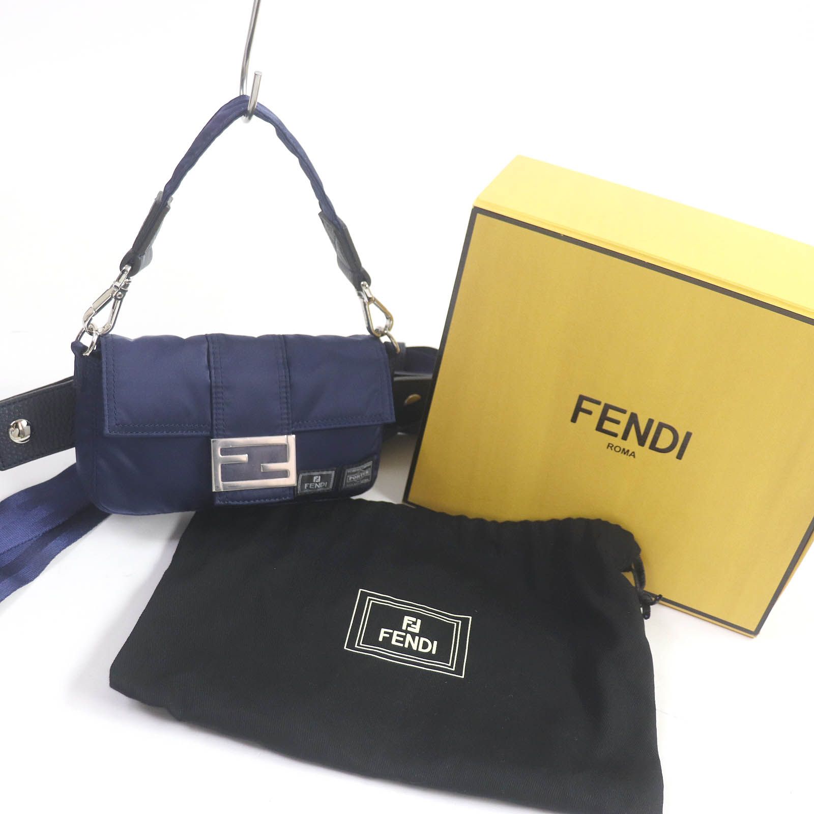 未使用品□FENDI フェンディ PORTER ポーター 7AS138 バゲット ミニ フォンケース ナイロン レザー 2WAY ボディバッグ  ブルーベリーブルー 箱・保存袋付き 日本製 メンズ - メルカリ