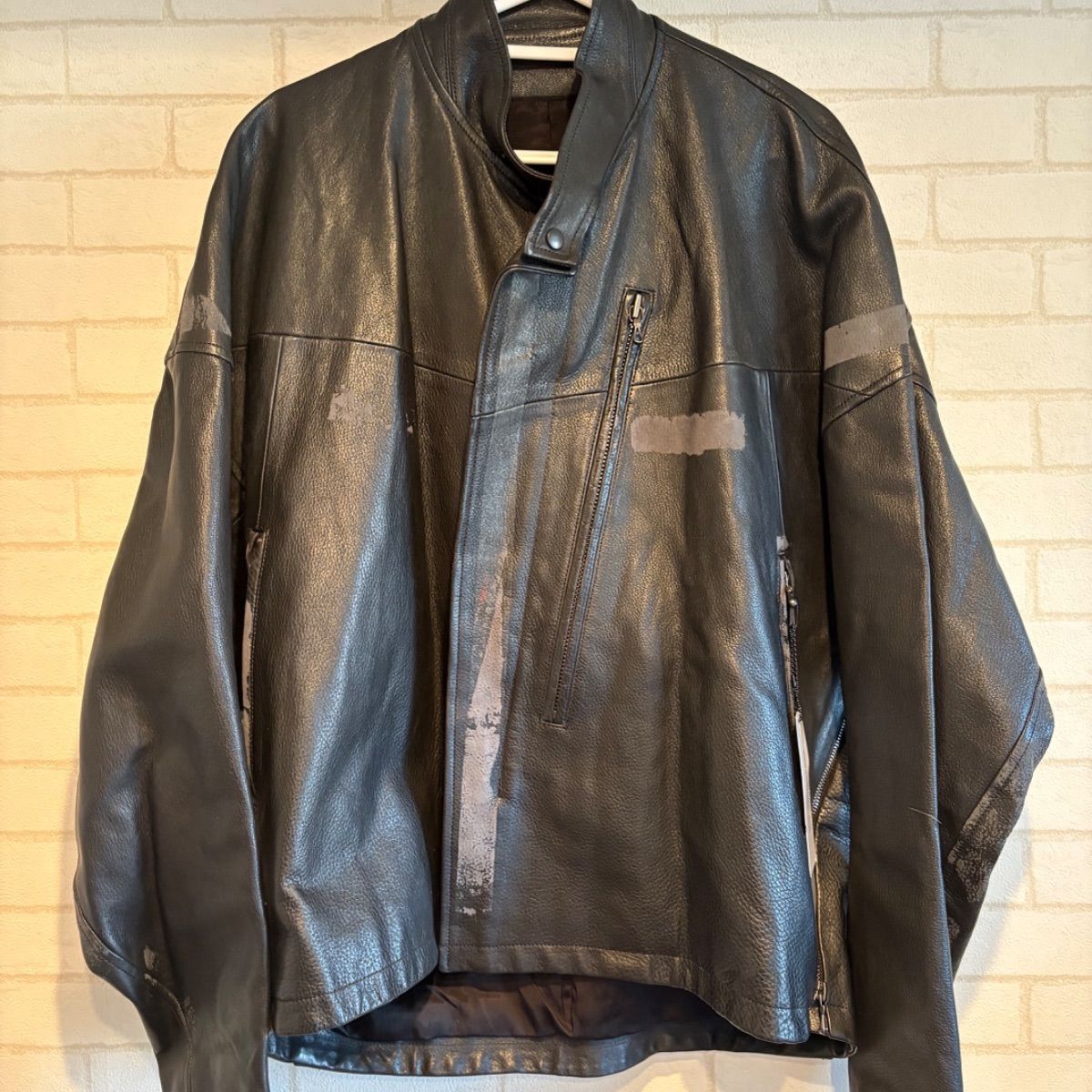 ユリウス　JULIUS レザーシングルライダースジャケット 新品未使用】Juliusユリウス カウレザー シングルライダース