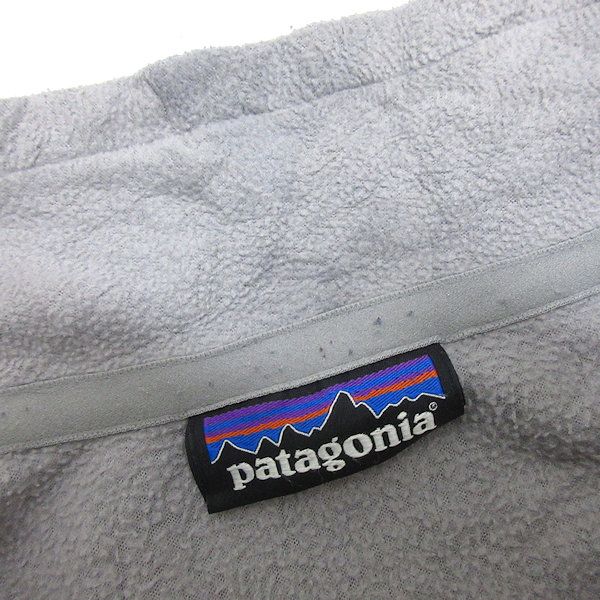  P■パタゴニア/PATAGONIA マイクロD プルオーバー フリース ロゴ ハーフジップ/薄手 26175【L】灰/MENS/195【中古】