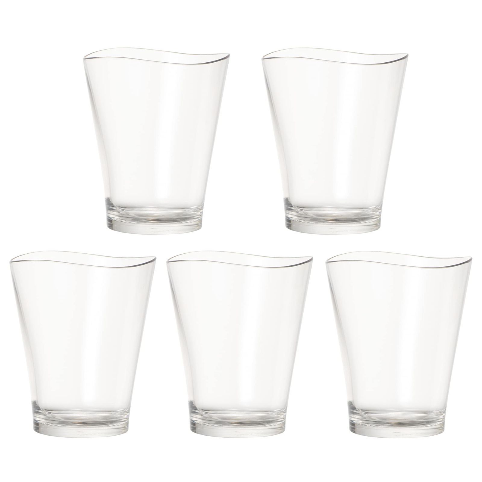【OPEN記念】にも ギフト グラス コップ クリア 5個セット 5個入り 透明 タンブラー 240ml 食洗機対応 キャンプ向け ゆらぎ 耐熱100度 生涯割れない書付き トライタン素材 割れない 日本製 プラ