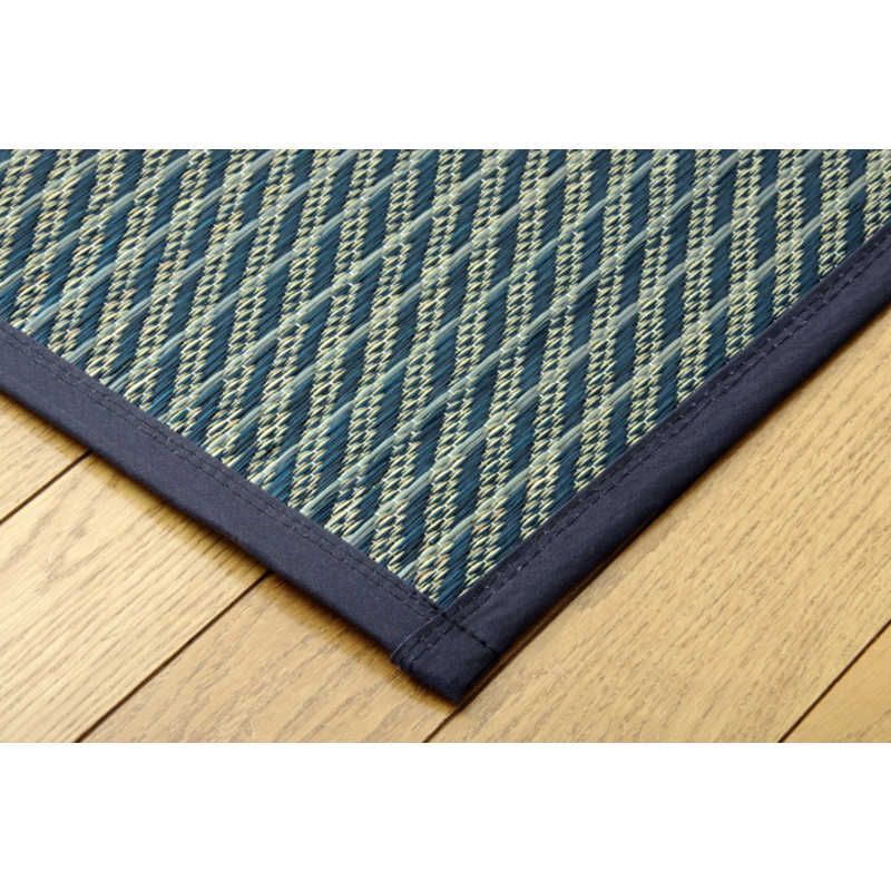 イケヒコ い草ラグカーペット 格子柄シンプルモダン Fライト ブルー NEXPOTALLINN_EU