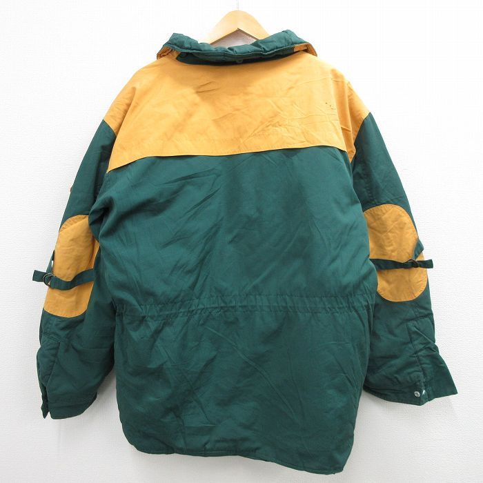 XL/古着 長袖 ジャケット メンズ 90s ロング丈 ツートンカラー 緑他 