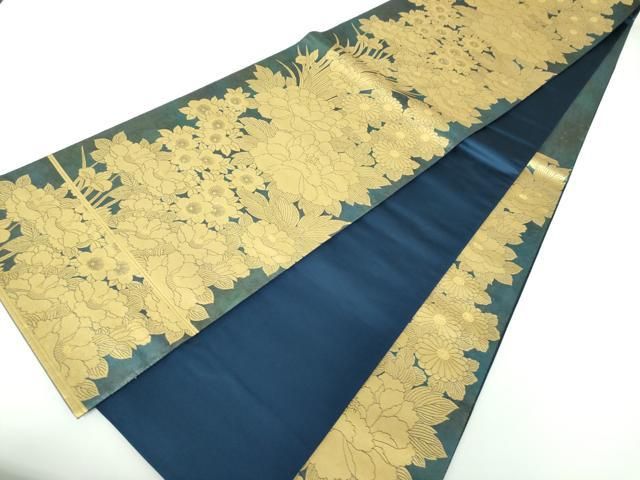 平和屋着物○西陣 長嶋成織物 ながしま帯 六通柄袋帯 牡丹草花文 本