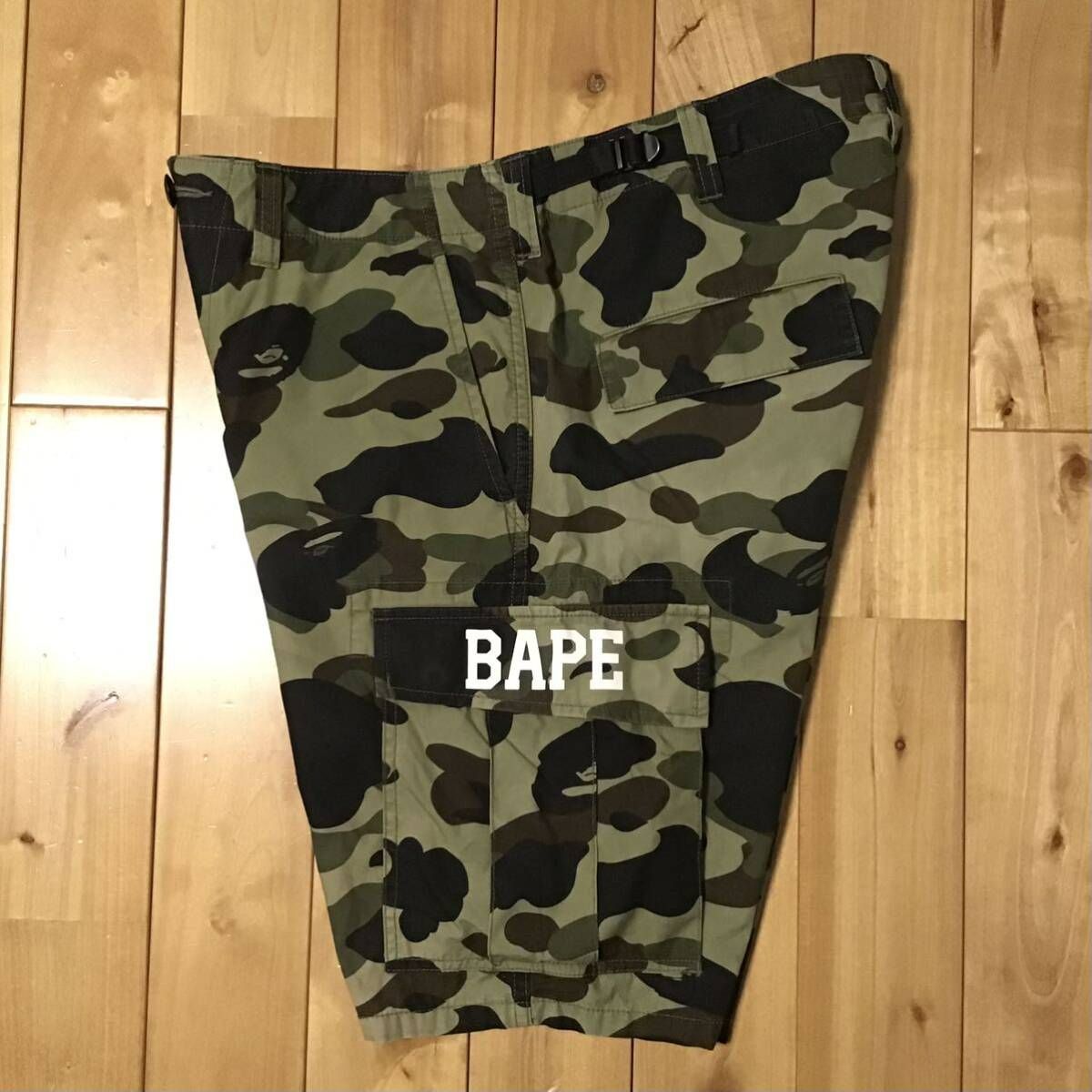 BAPE 1st camo green カーゴ ハーフパンツ Mサイズ a bathing
