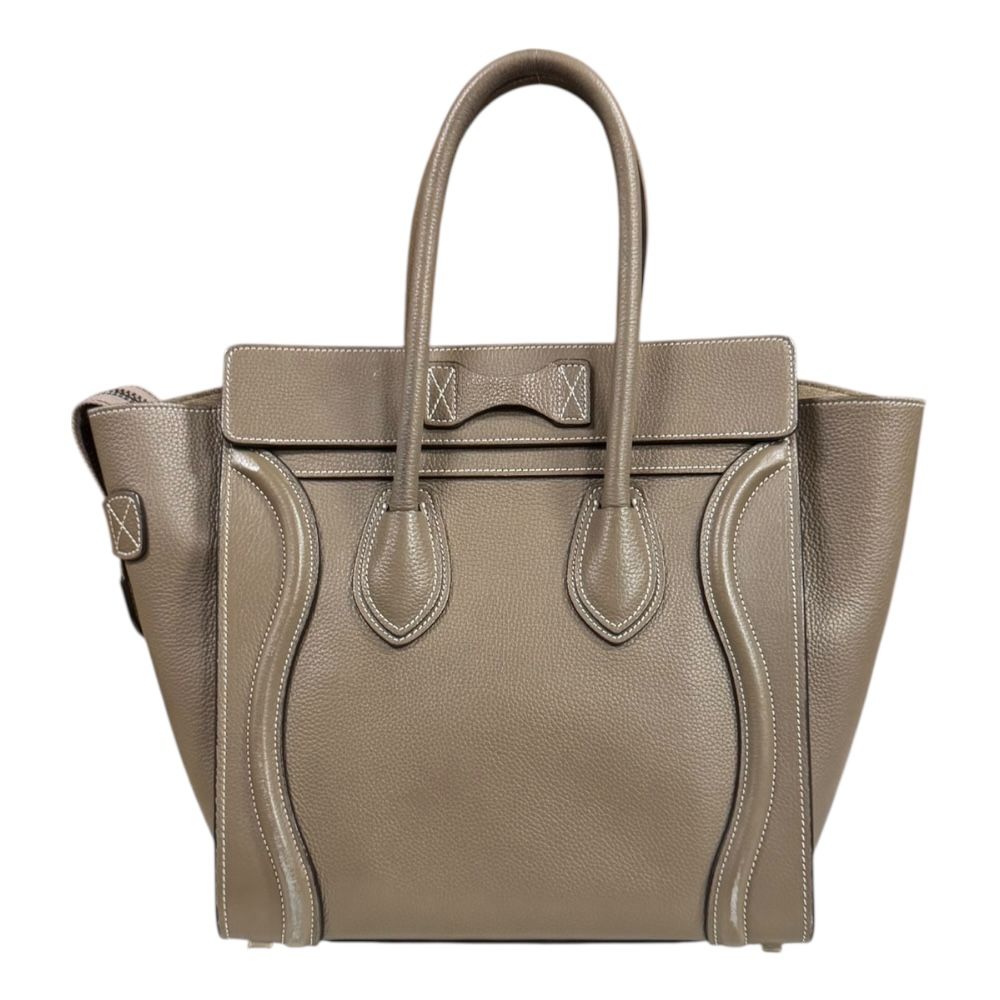 VINTAGE●CELINE●ラゲージ マイクロショッパー ハンドバッグ CELINE ラゲージ マイクロショッパー ハンドバッグ カーキ