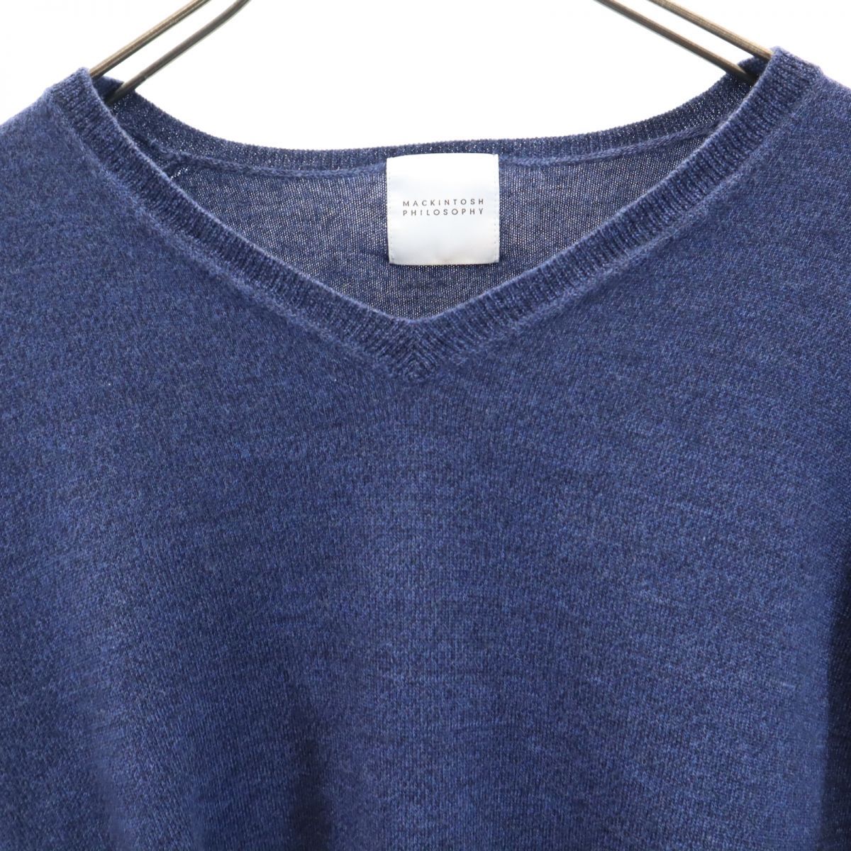 未使用 マッキントッシュフィロソフィー 三陽商会 ウール 長袖 ニット 38 ブルー系 MACKINTOSH PHILOSOPHY セーター レディース 古着 中古 MACKINTOSH PHILOSOPHY WOMEN |冬のニット｜MACKINTOSH