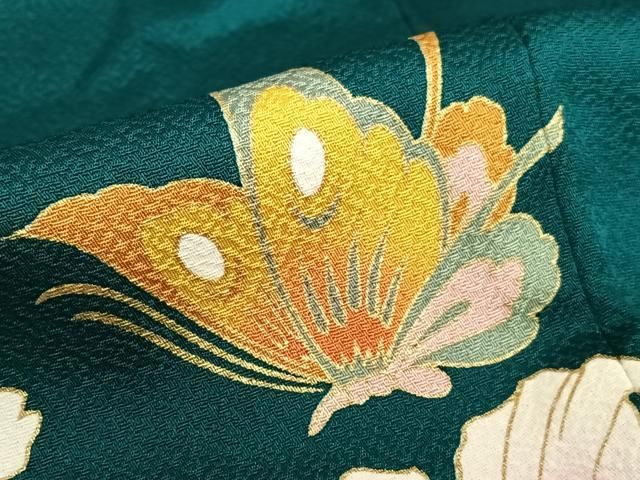 平和屋着物○訪問着 花蝶文 暈し染め 金彩 正絹 逸品 AAAZ7383zg