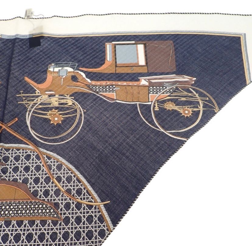中古SAランク】HERMES トライアングルジェアン LES VOITURES