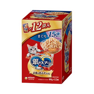 ユニ チャーム 銀のスプーン パウチ 15歳頃から まぐろ 60g×12袋 1ケース10箱