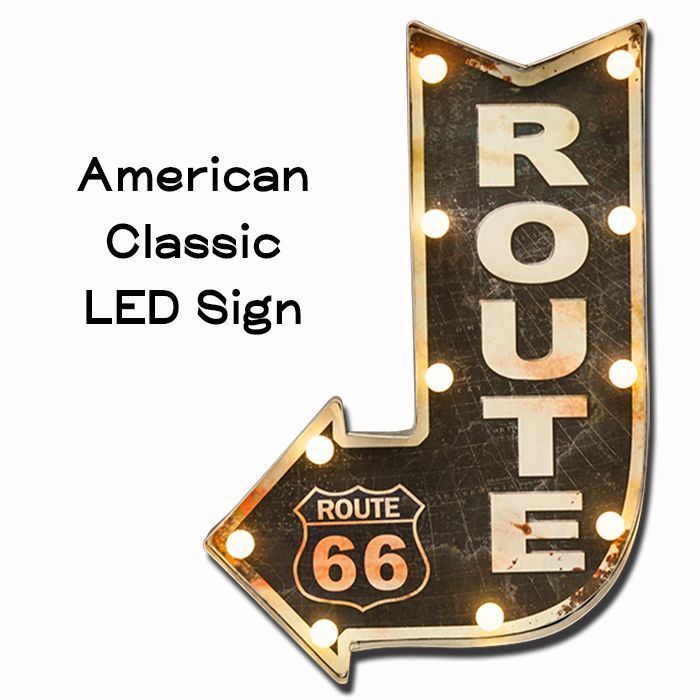 アメリカンクラシック LED ルート66 ガレージ 電飾看板 ROUTE66