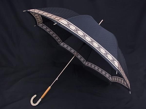 CELINE セリーヌ マカダム柄 長傘 雨具 高級傘 アンブレラ