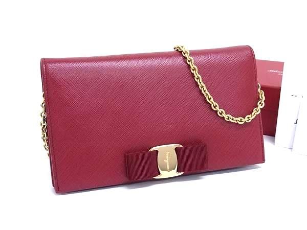 □極美品□ Salvatore Ferragamo フェラガモ ヴァラリボン レザー  
