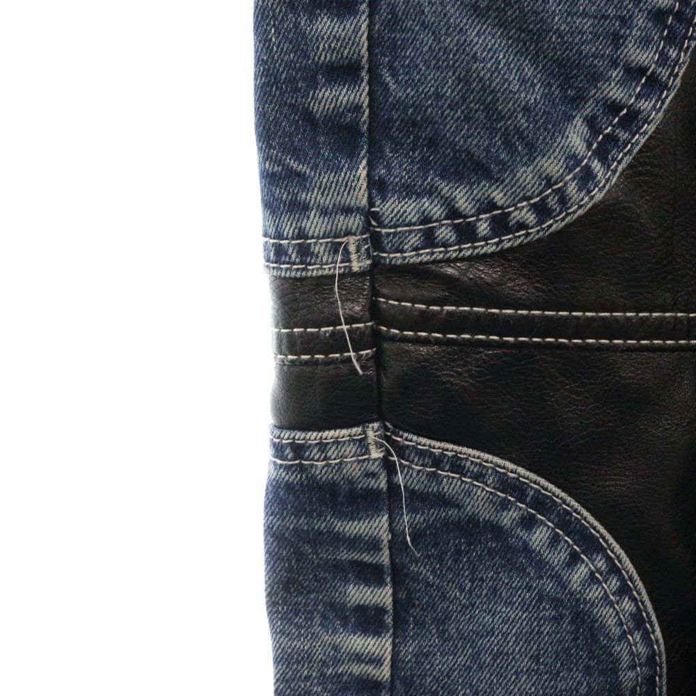 THUG CLUB (サグクラブ) MOHICAN LEATHER DENIM PANTS モヒカン 