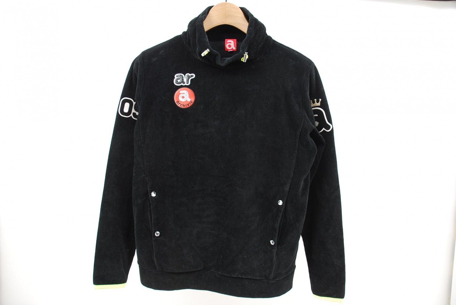中古 レディース アルチビオ archivio 長袖シャツ 40(L) 黒 ブラック モックネックプルオーバー コーデュロイ