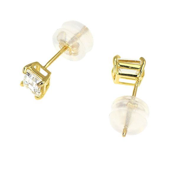 18YG バケットカットダイヤモンドピアス 新品 K18YG バケットカット ダイヤモンド ピアス 0.519ct E/F