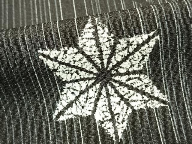 平和屋着物▽小紋　単衣　立涌麻の葉文様　黒地　未使用　AAAW7682fy 平和屋着物▽小紋 単衣 立涌麻の葉文様 黒地 未使用 AAAW7682fy - メルカリ