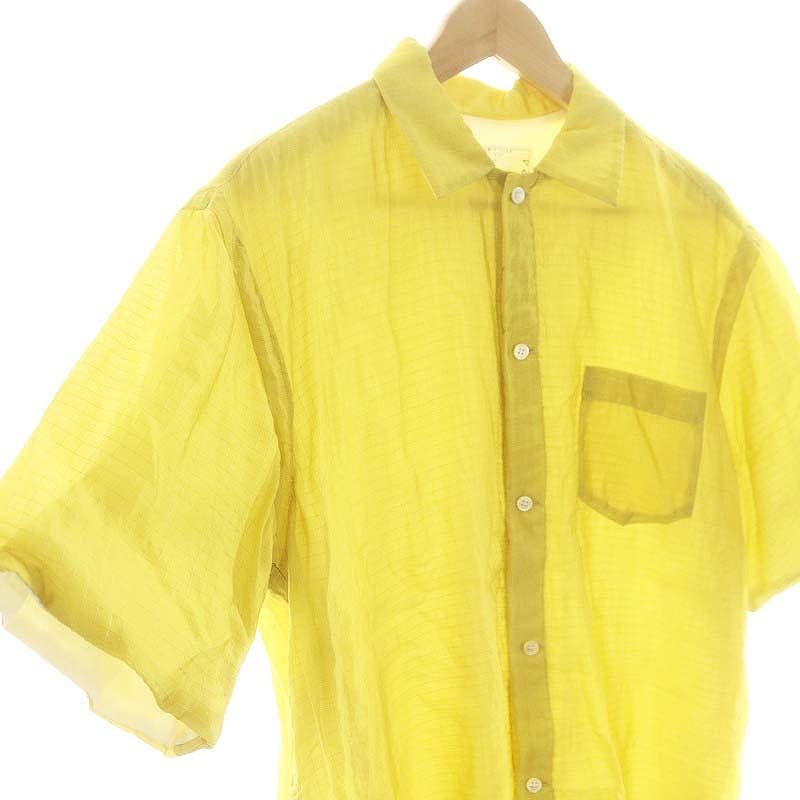 サカイ sacai Silk Grid Shirt 半袖シャツ 前開き シルク 2