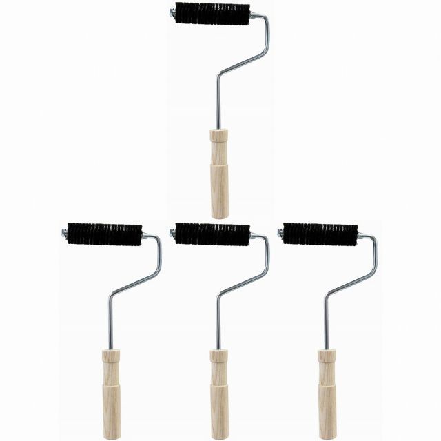 大塚刷毛 - FRPキャタピラローラー 積層 脱泡用 ハンドルセット 24φ 4インチ 4個セット