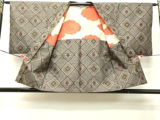 平和屋着物○希少 本場大島紬 龍郷絣 アンサンブル 花菱文 正絹 逸品  