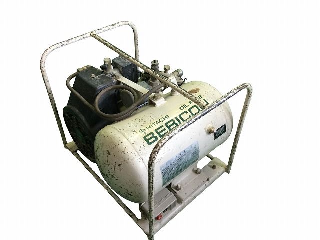 中古 HITACHI 日立 100V 50Hz 常圧エアコンプレッサ 軽搬型ベビコン