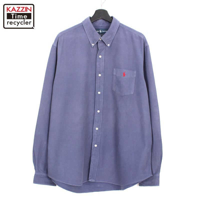 00s RALPH LAUREN ポケット付き ボタンダウン 長袖シャツ メンズ 表記XLサイズ