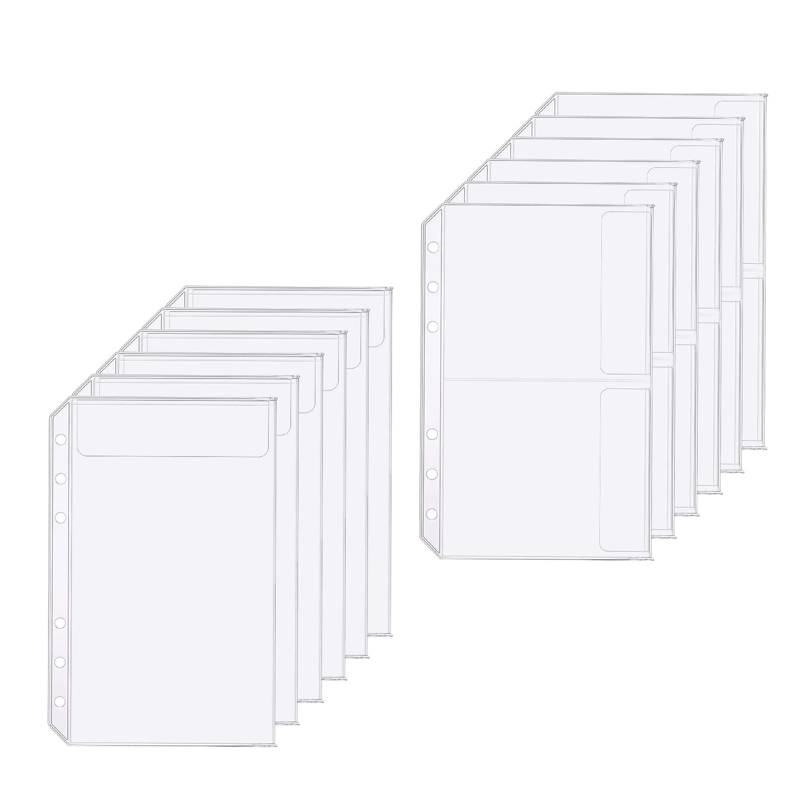 Toplive システム手帳ポケット クリアポケット 透明 ファスナー付き ファスナーポケット 標準6穴 バインダーポケット リフィル ポケット 差し替え 多功能 小物収納 手帳ポケット 整理 紛失防止 超軽量 一目瞭然 文房具 ペン カードホ