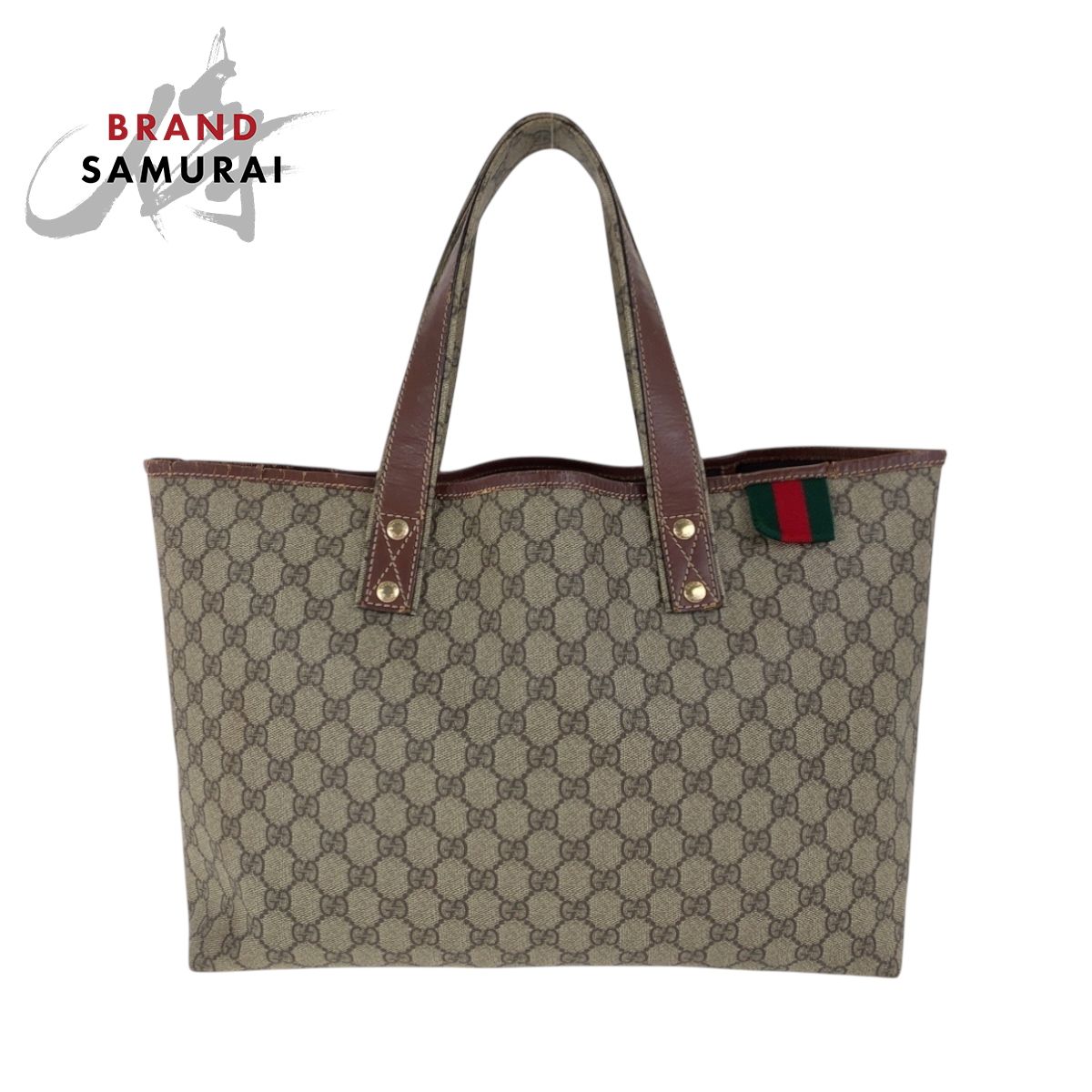 GUCCI グッチ ブラウン ゴールド金具 GGスプリームキャンバス /レザー 