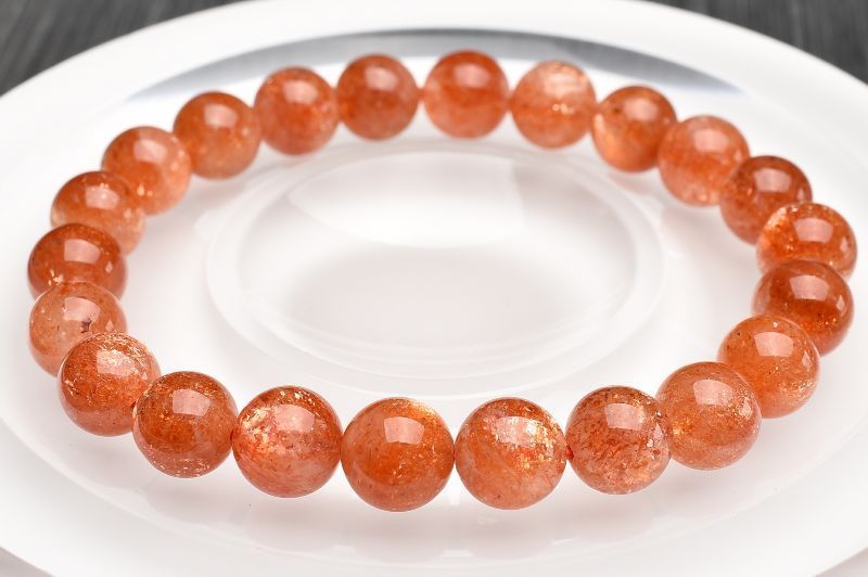 1点物】上質◇眩い雲母の宝庫 マイカサンストーン 最新 8.5mm