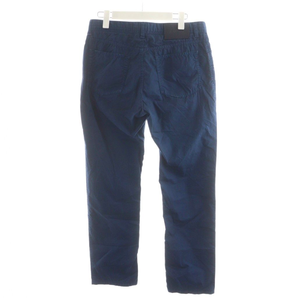 ブリオーニ BRIONI パンツ ジッパーフライ コットン 32 紺 ネイビー