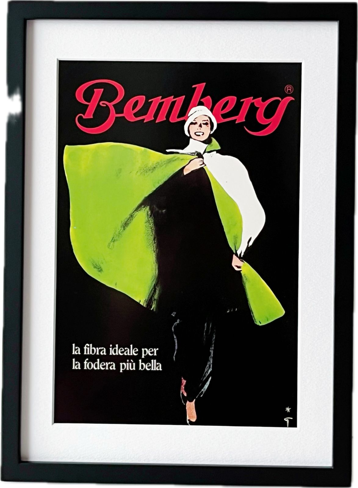Rene Gruau 広告アート Bemberg 1982 広告＞ Bemberg Rene Gruau ポスター ヴィンテージ アート