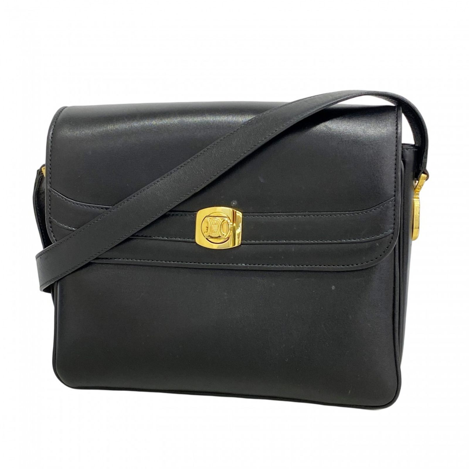 CELINE セリーヌ マカダム トリオンフ レザー がま口 財布
