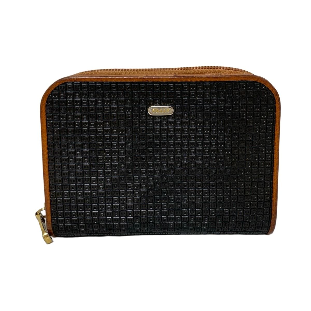 BALLY バリー 2つ折り財布 - 黒×ブラウン ラウンドファスナー レザー