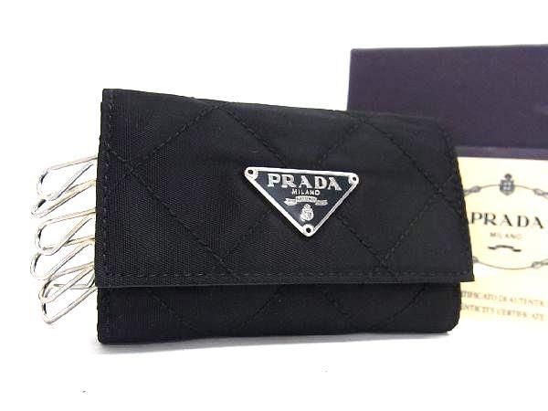 □極美品□ PRADA プラダ テスートナイロン キルティング 6連 キー