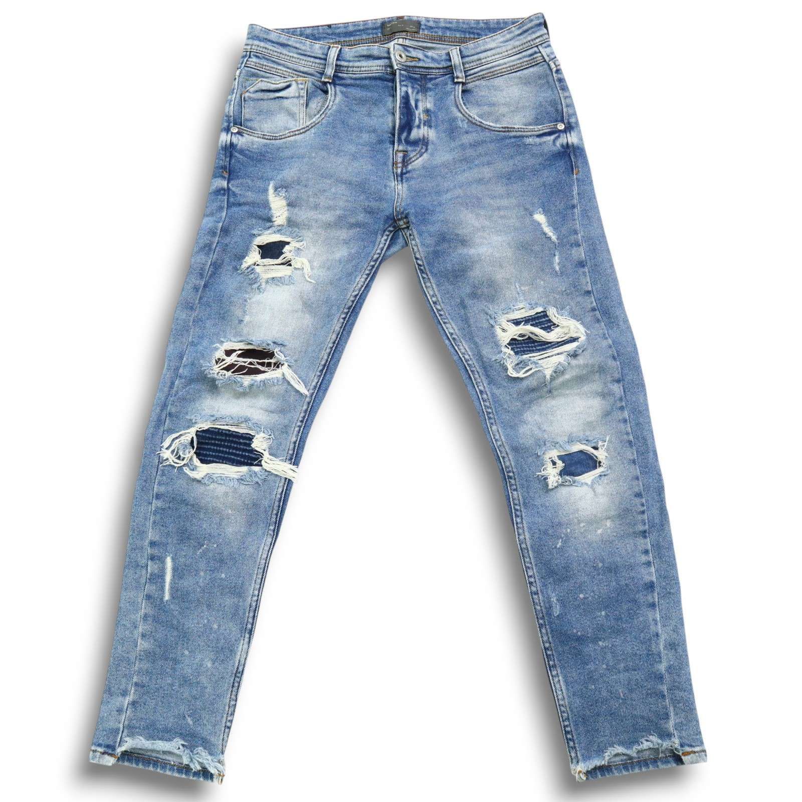 スペイン直送『 MANGO MAN 』ショートスリムジーンズ4色デニム 5PK Onewash Baggy(1(MEN) Indigo/インディゴ): MAATEE&SONS