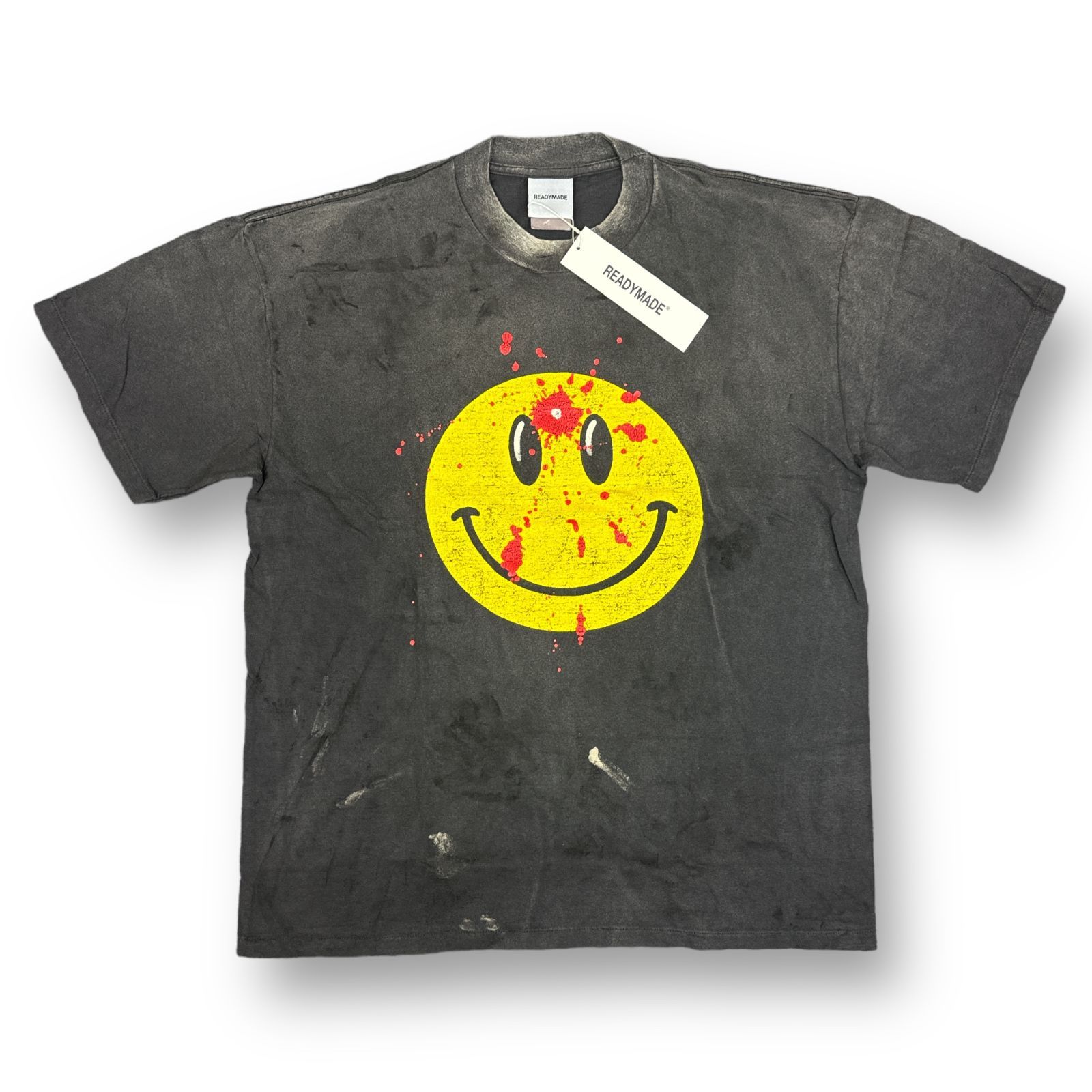 トップス READYMADE SMILE WASHED TEE 新品】 READYMADE 24SS SMILE ヴィンテージ加工 Tシャツ