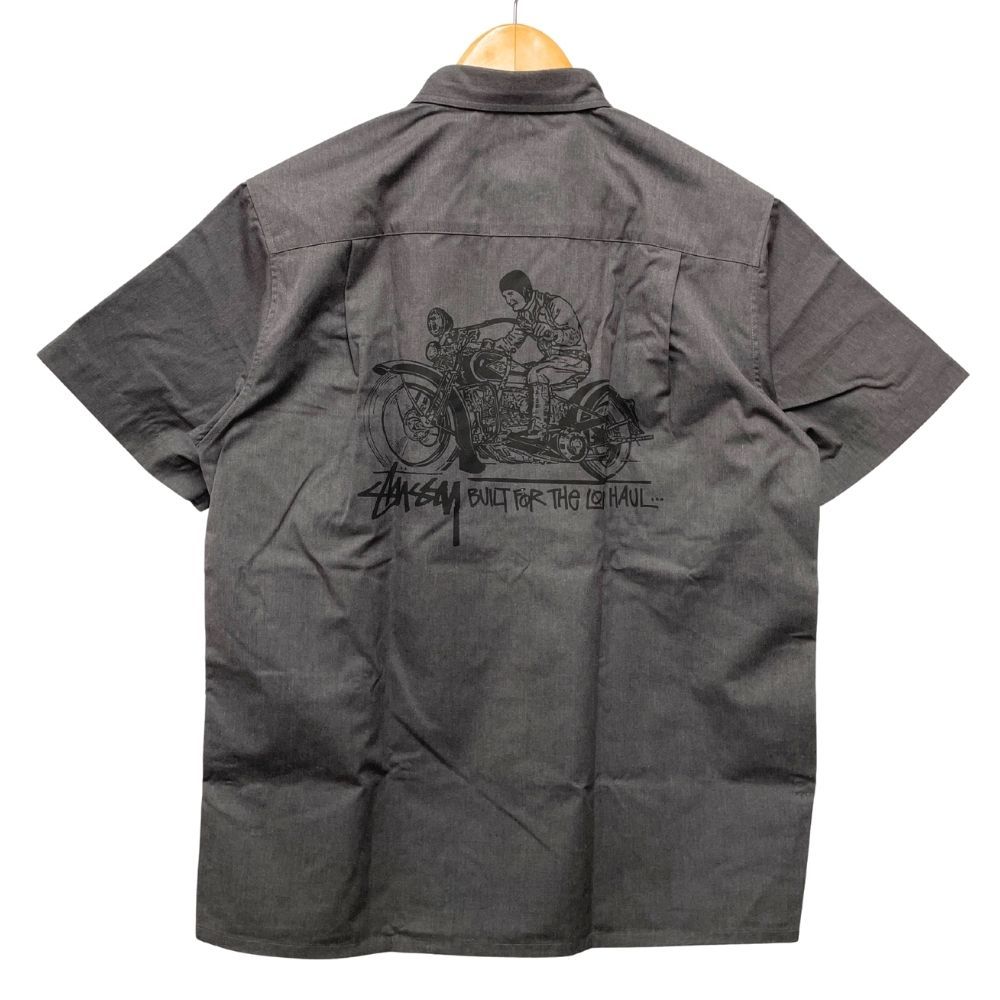 stussy ストゥーシー　work shirt バイクワークシャツ　Lサイズ STUSSY ステューシー KNUCKLED WORK SHIRT バイク プリント