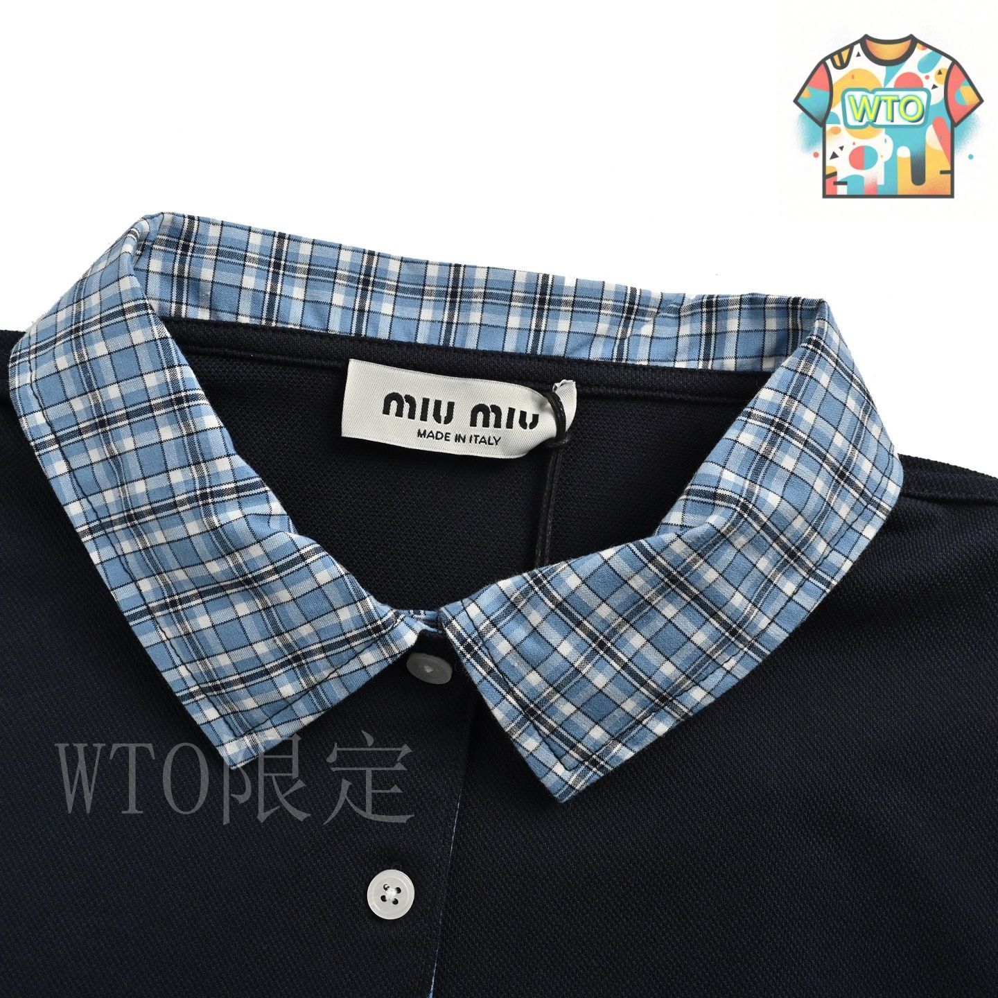 25ss miu miu チェックポロシャツ miumiu ミュウミュウ チェック ポロシャツ（MIU MIU (ミュウ