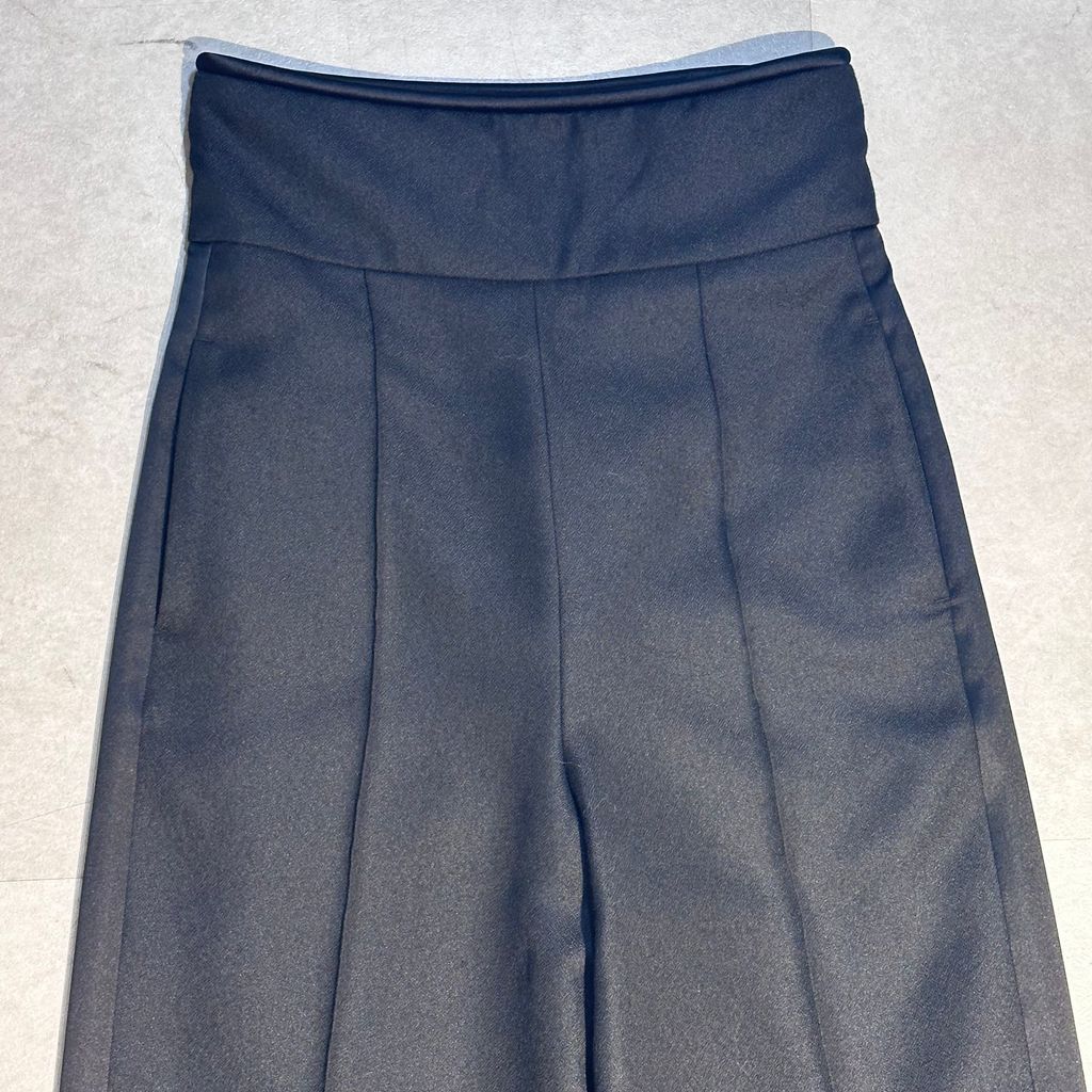 現行】HERMES エルメス ワイドスラックスパンツ ブラック size