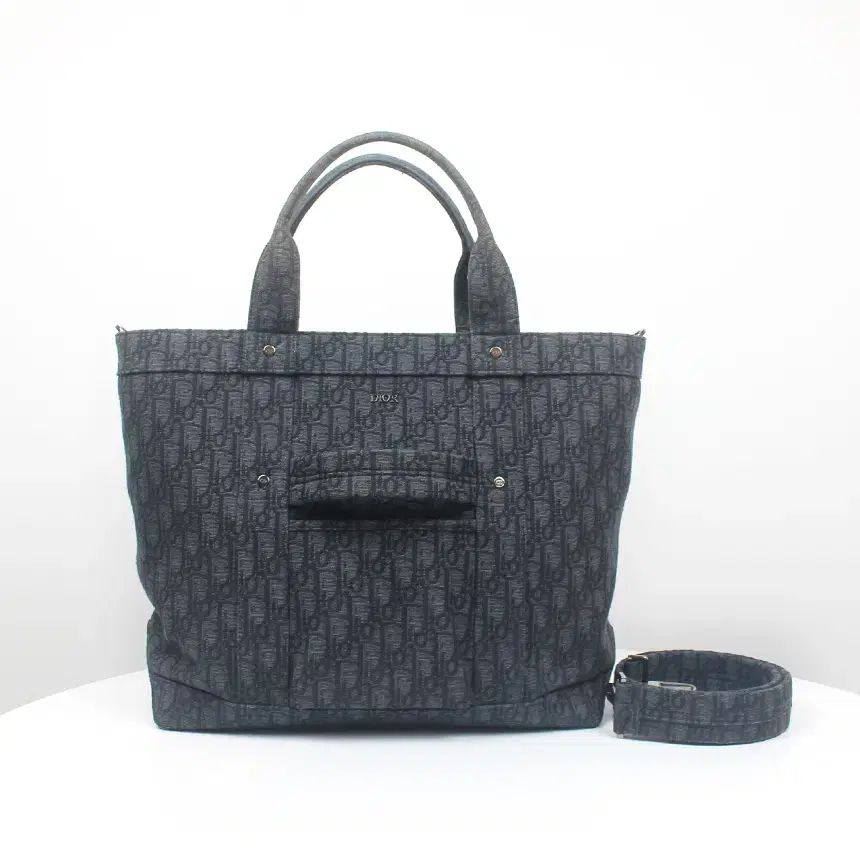 ブランドディオール Dior ディオール ブラック オブリーク ジャカード オム WW トートショルダーバッグ