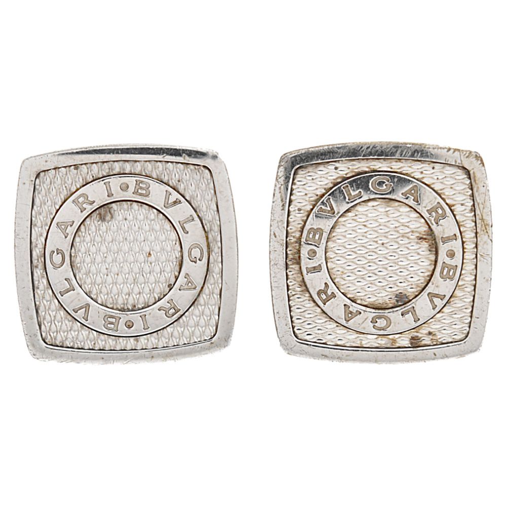 BVLGARI (ブルガリ) ロゴ入り カフスボタン シルバー - メルカリ