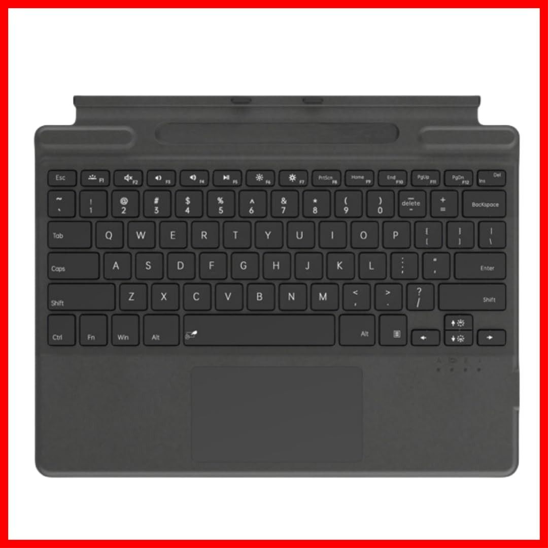 商品 Surface Pro 11|10|9|8|X 対応 13インチ キーボード ワイヤレス サーフェス キーボード タッチパッド付き 7色バックライト ペン2収納 Typ-C充電式 軽量 薄型 カバー兼用 分離使用可 ブラック