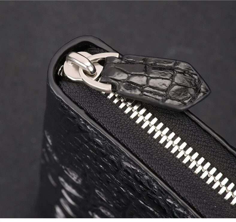 新品未使用 クロコダイル調 BLACK サイフ①（長財布 ラウンド  