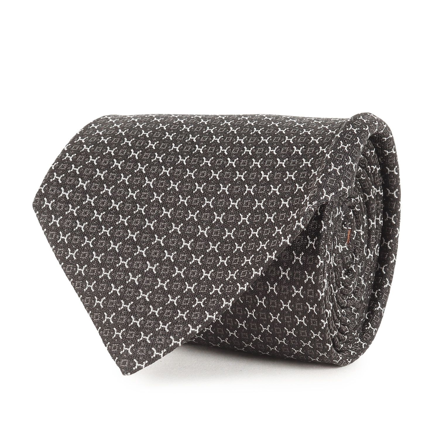 HERMES エルメス ネクタイ | Hロゴ柄 シルク ネクタイ | ブラック 黒