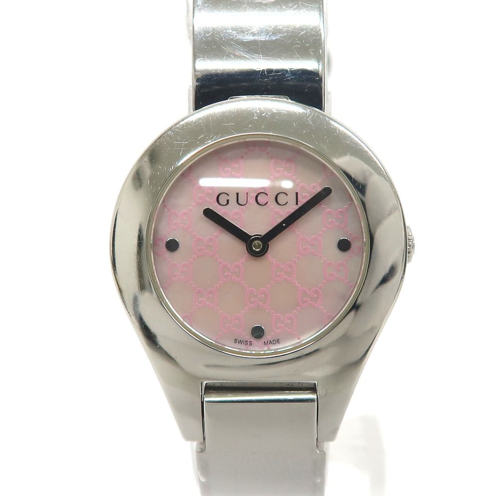 IT333462 グッチ 腕時計 バングルウォッチ 6700L クオーツ ピンク